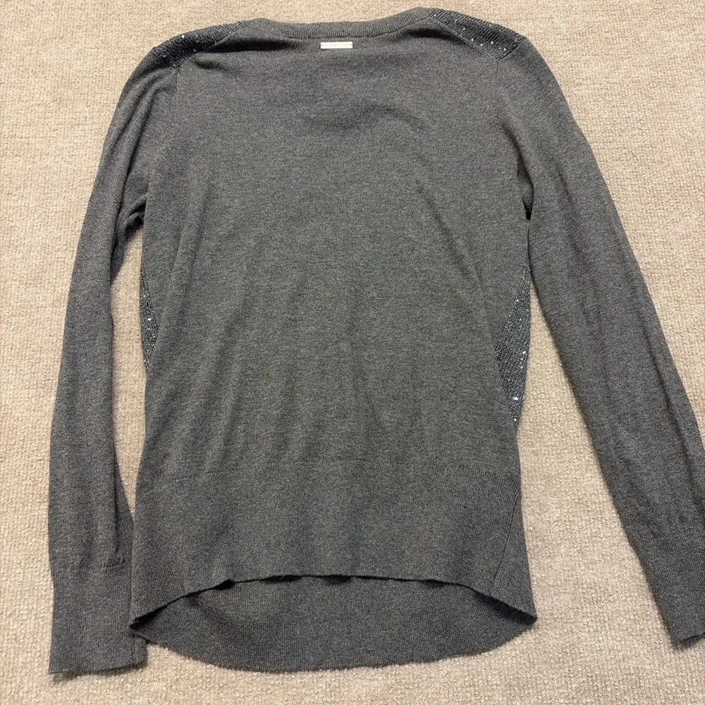 Michael Kors Gray V-Neck Sweater with Bow 1706